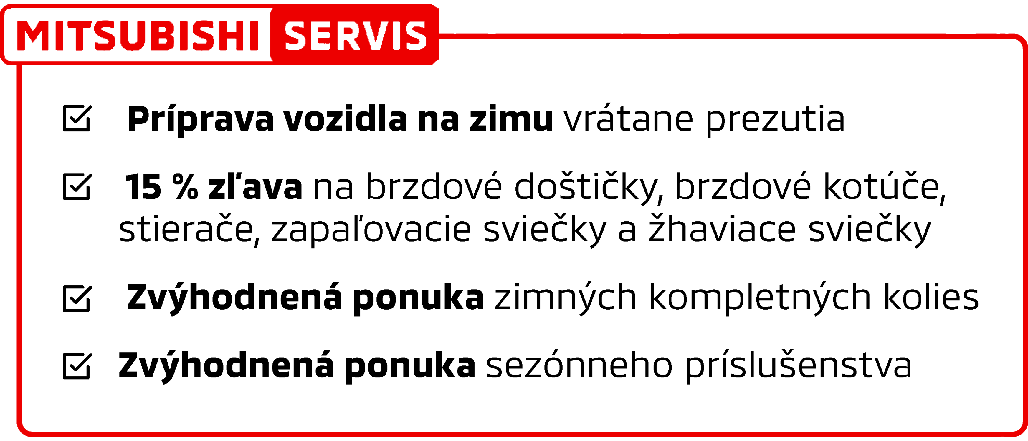 Zimná ponuka Mitsubishi servis